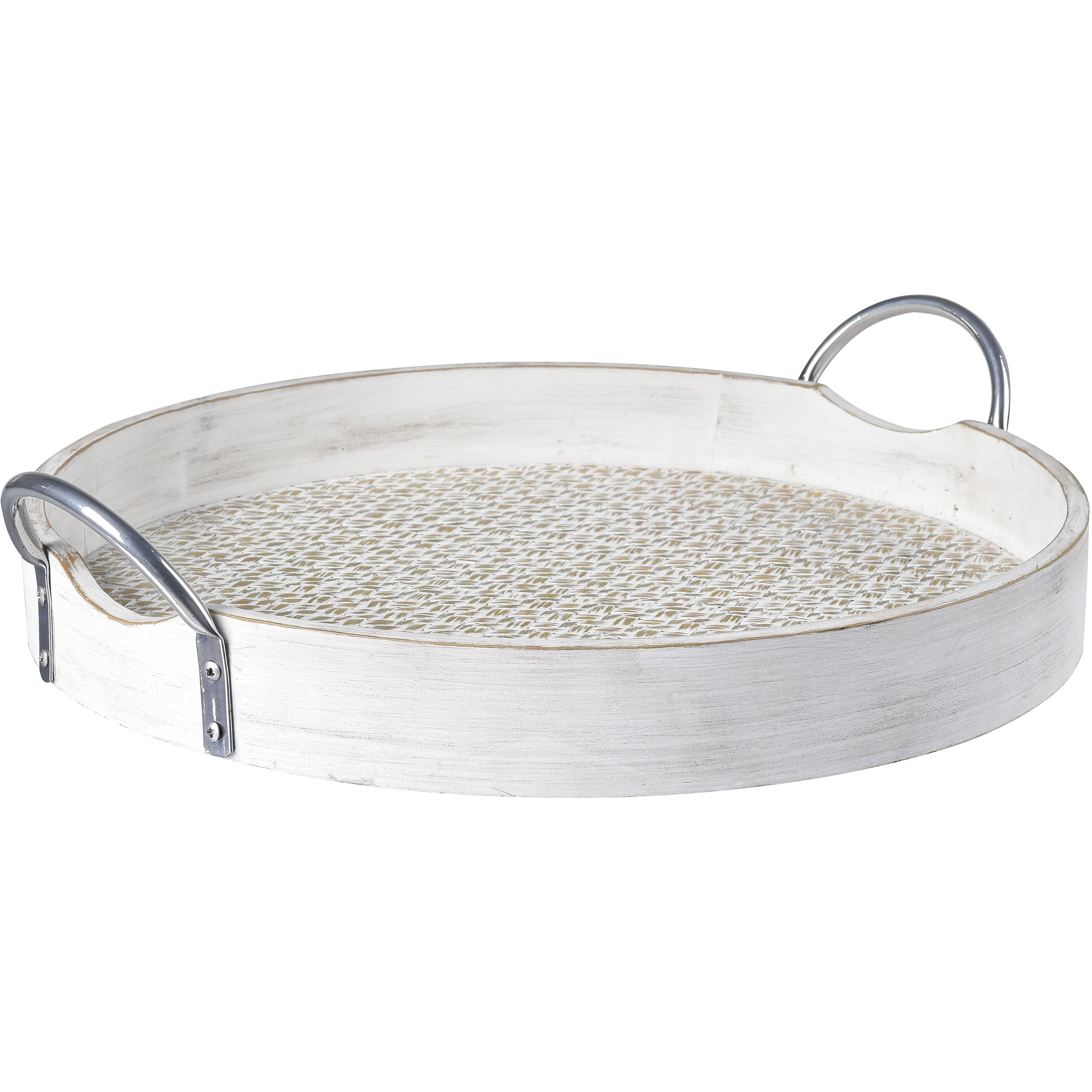 Fabian Weathered White with Bleached and Silver Tray, Set of 2