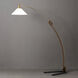 Melmar 80 inch 9 watt Walnut and Weathered Brass with Black Arc Floor Lamp Portable Light