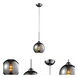 Cassandra 1 Light 8 inch Black Chrome with Polished Chrome Mini Pendant Ceiling Light in Chrome-Plated Glass