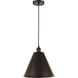 Edison Cone 1 Light 12 inch Oil Rubbed Bronze Mini Pendant Ceiling Light