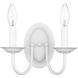 Home Basics 2 Light 10 inch White Wall Sconce Wall Light