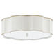 Wexford 3 Light 19.25 inch Snow White and Gold Highlights Flush Mount Ceiling Light