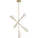 Mulberry LED 37 inch Brushed Gold and Light Guide Chandelier Ceiling Light
