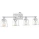 Nicholas 4 Light 31 inch Polished Chrome Bath Light Wall Light