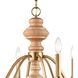French Country 9 Light 36 inch Natural Brass Chandelier Ceiling Light, Converts to Semi Flush