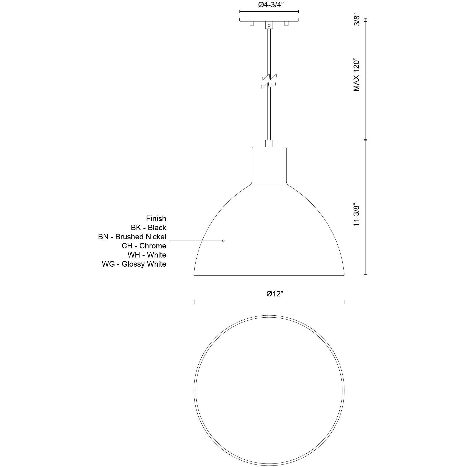 Chroma Pendant Ceiling Light in White