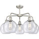 Athens 5 Light 26 inch Satin Nickel Chandelier Ceiling Light in Seedy Glass