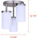 Britton 3 Light 10.63 inch Brushed Nickel Semi-Flush Ceiling Light