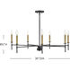 Hux LED 36 inch Black Chandelier Ceiling Light