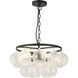 Alora Mood Faye 3 Light 17.75 inch Matte Black Chandelier Ceiling Light in Clear Ribbed Glass