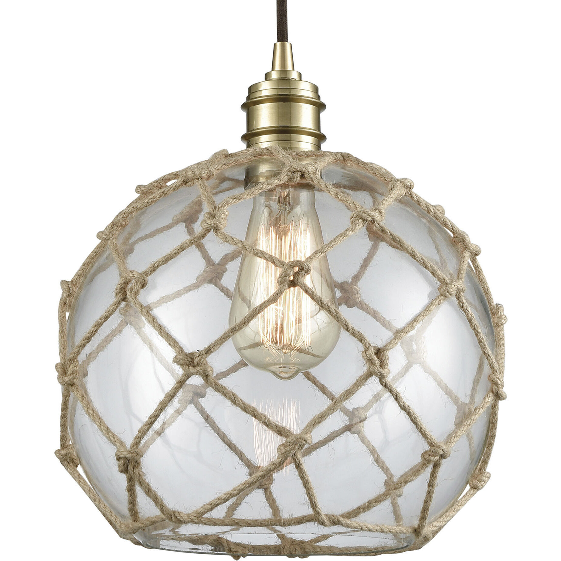 Dragnet 1 Light 10 inch Satin Brass Mini Pendant Ceiling Light