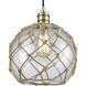 Dragnet 1 Light 10 inch Satin Brass Mini Pendant Ceiling Light
