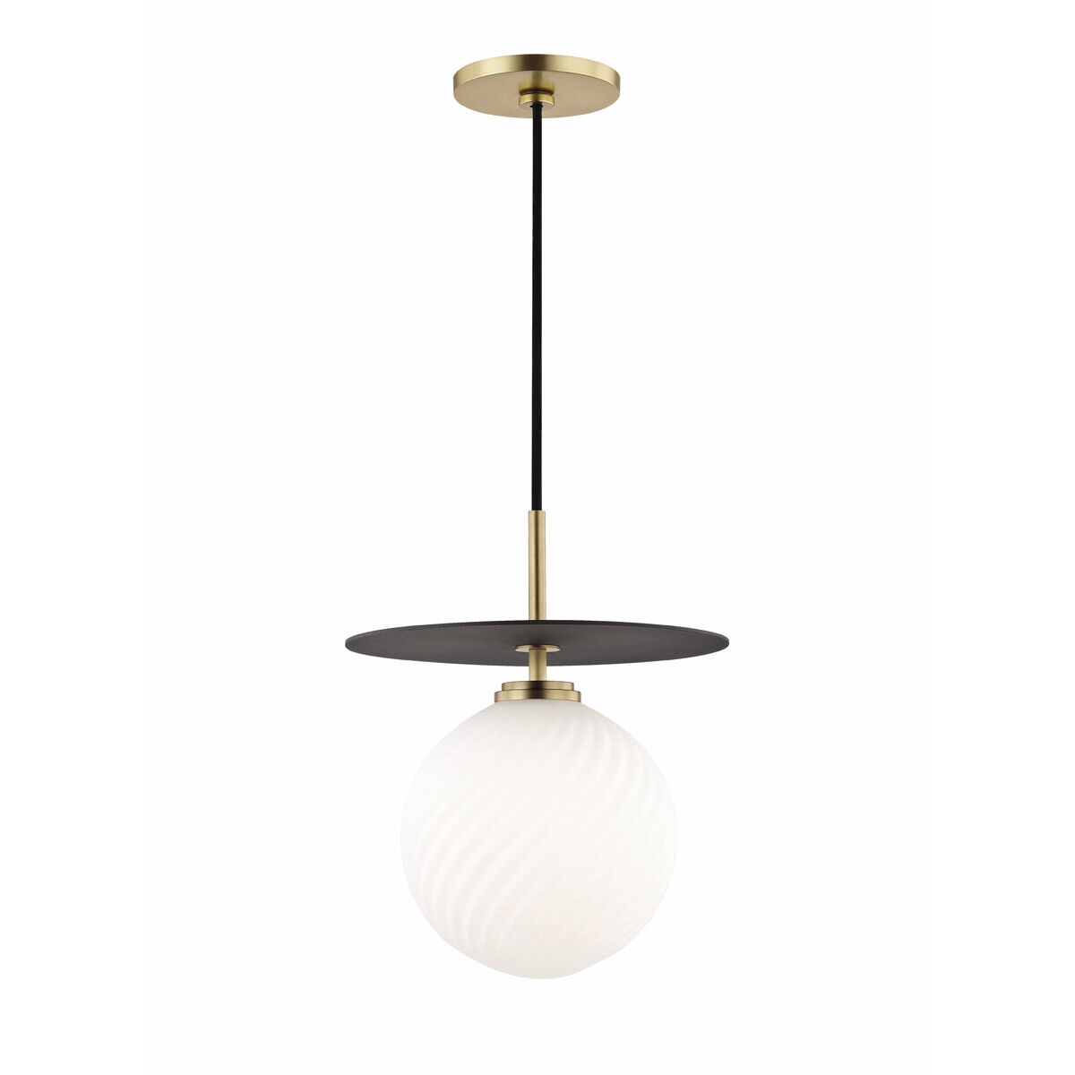 Ellis LED 10 inch Aged Brass and Black Pendant Ceiling Light
