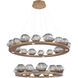 Mesa LED Novel Brass Chandelier Ceiling Light, Two-Tier Ring