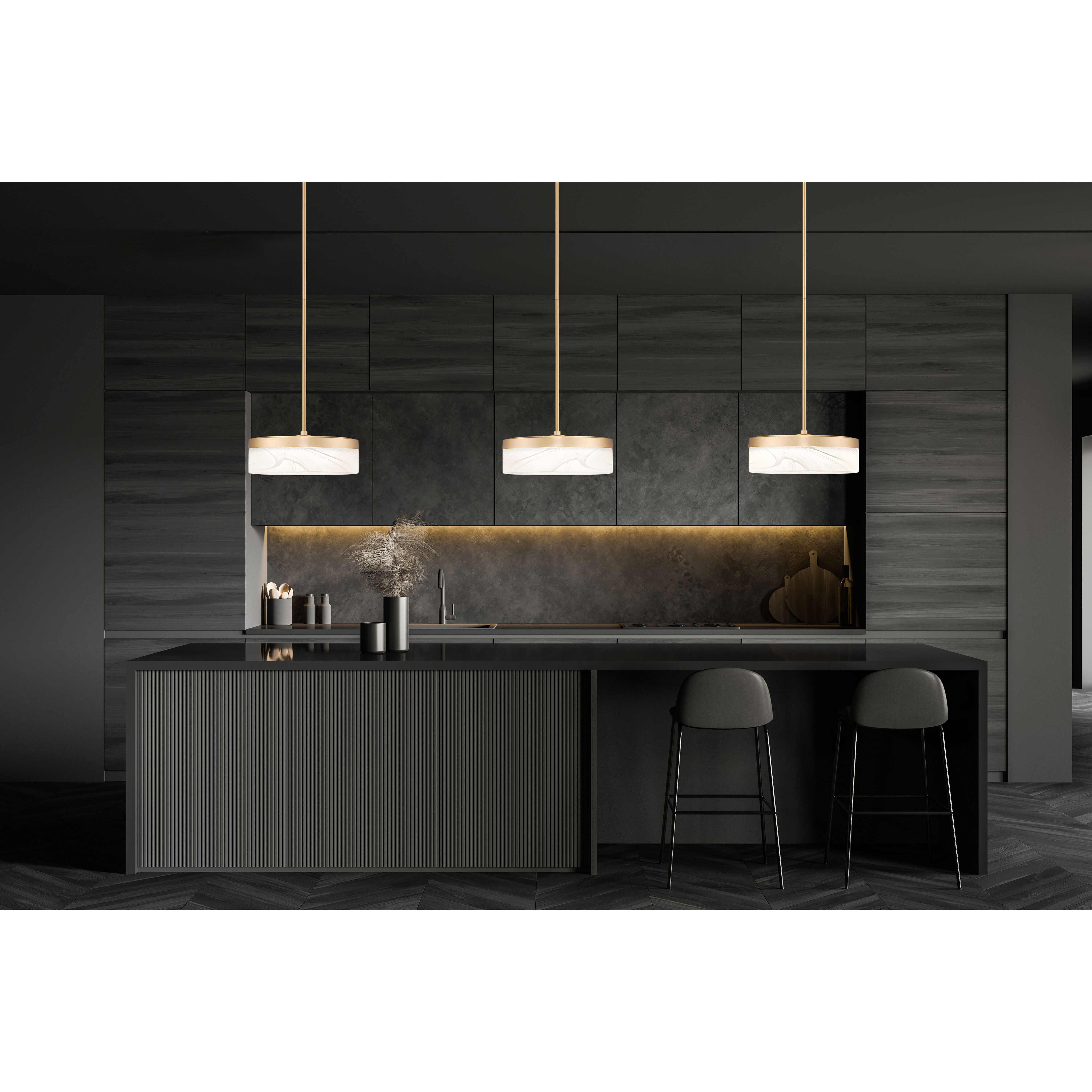 Renaud LED 9.25 inch Modern Gold Pendant Ceiling Light