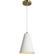Paula LED 7 inch Off-White with Speckles and Antique Brushed Brass Pendant Ceiling Light