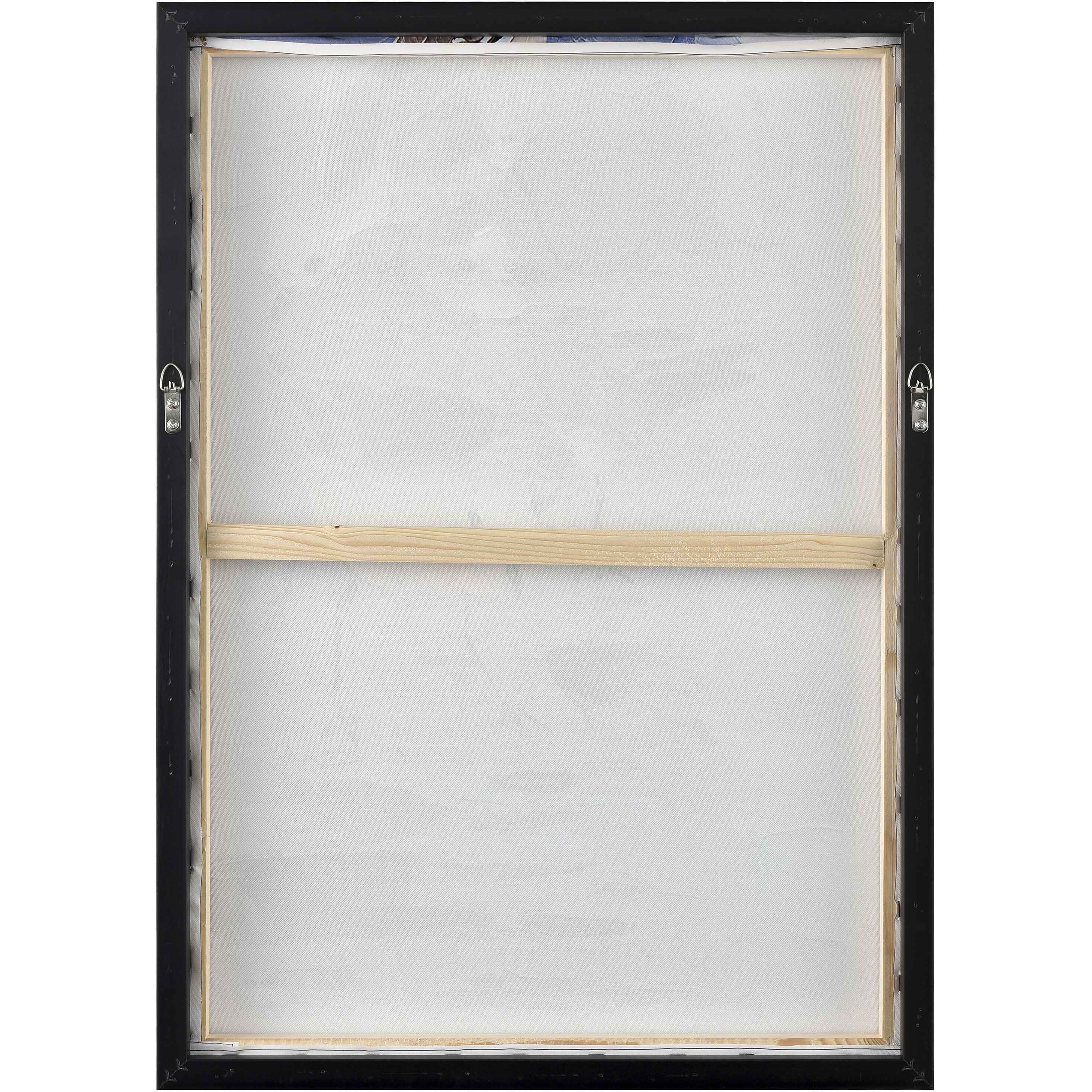 Seagull Abstract Blue with Gray and Black Framed Wall Art