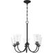 Neighborhood Gwyneth 5 Light 23 inch Flat Black Chandelier Ceiling Light in Clear Seeded, Neighborhood Collection