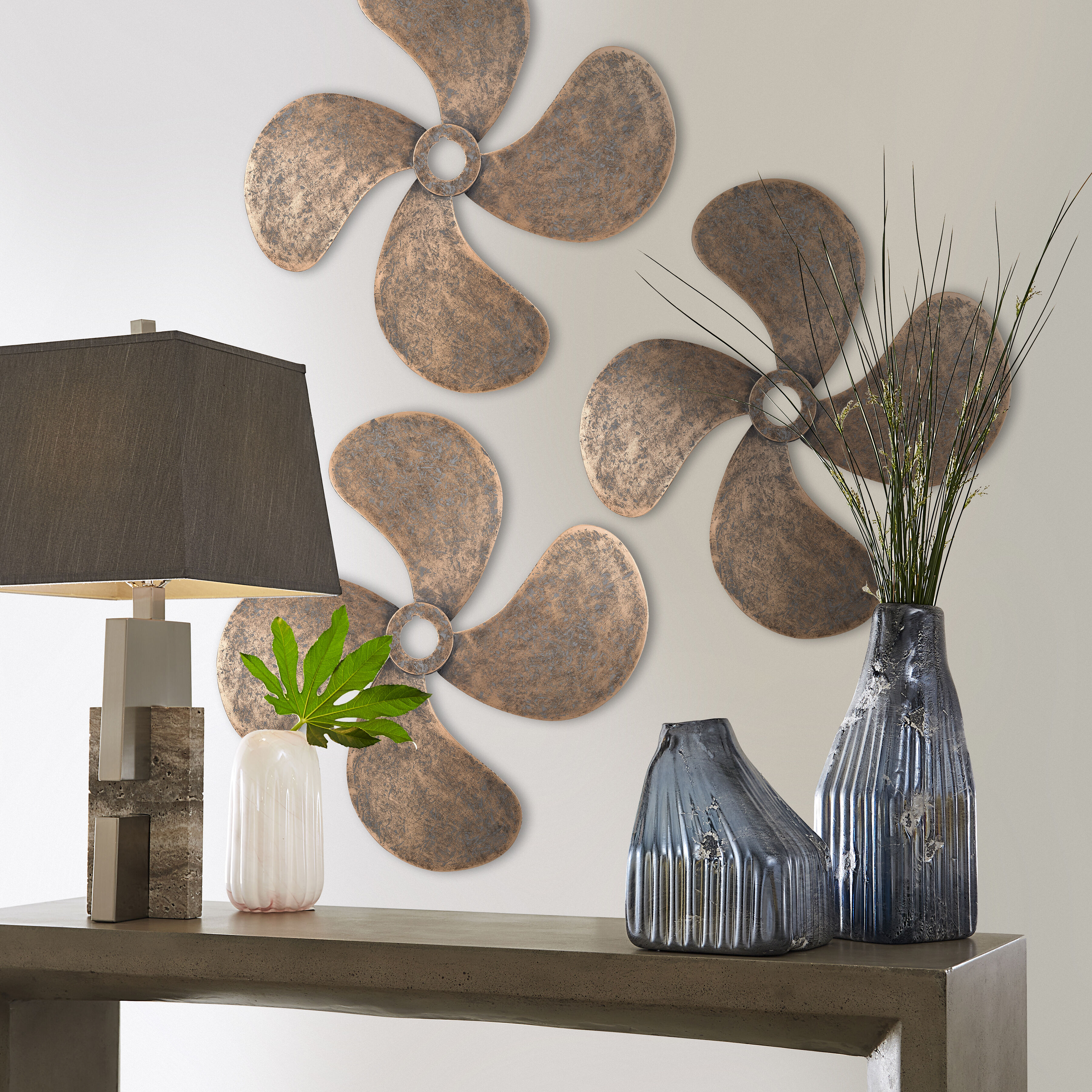 Ships Rudder Antique Copper Dimensional Wall Art