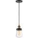 Macauley 1 Light 4.75 inch Vintage Black with Warm Brass Mini-Pendant Ceiling Light