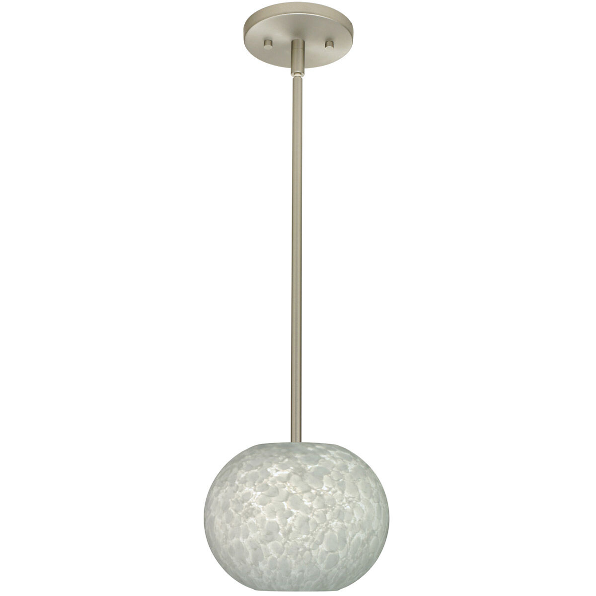 Luna 1 Light Satin Nickel Stem Pendant Ceiling Light