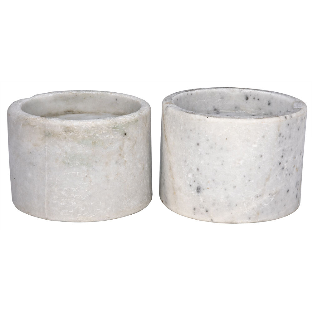 Syma 6 X 4 inch Decorative Candle Holder in White, Set of 2