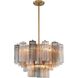 Addis 9 Light 22 inch Aged Brass Chandelier Ceiling Light in Tronchi Glass Autumn