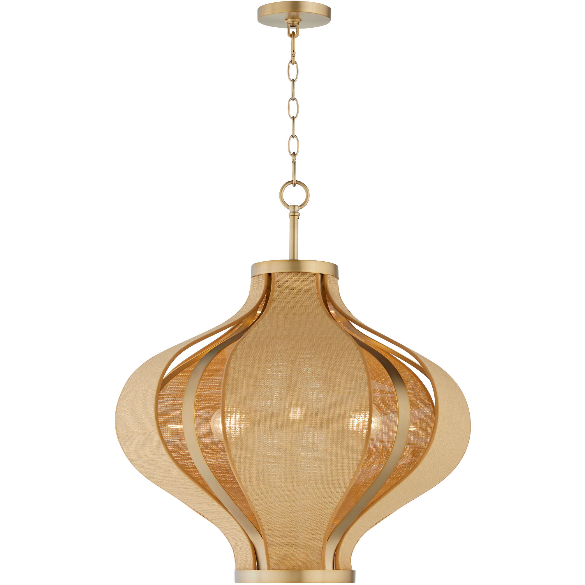 Monroe 3 Light 24 inch Aged Brass Pendant Ceiling Light