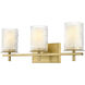 Grayson 3 Light 23 inch Modern Gold Vanity Wall Light