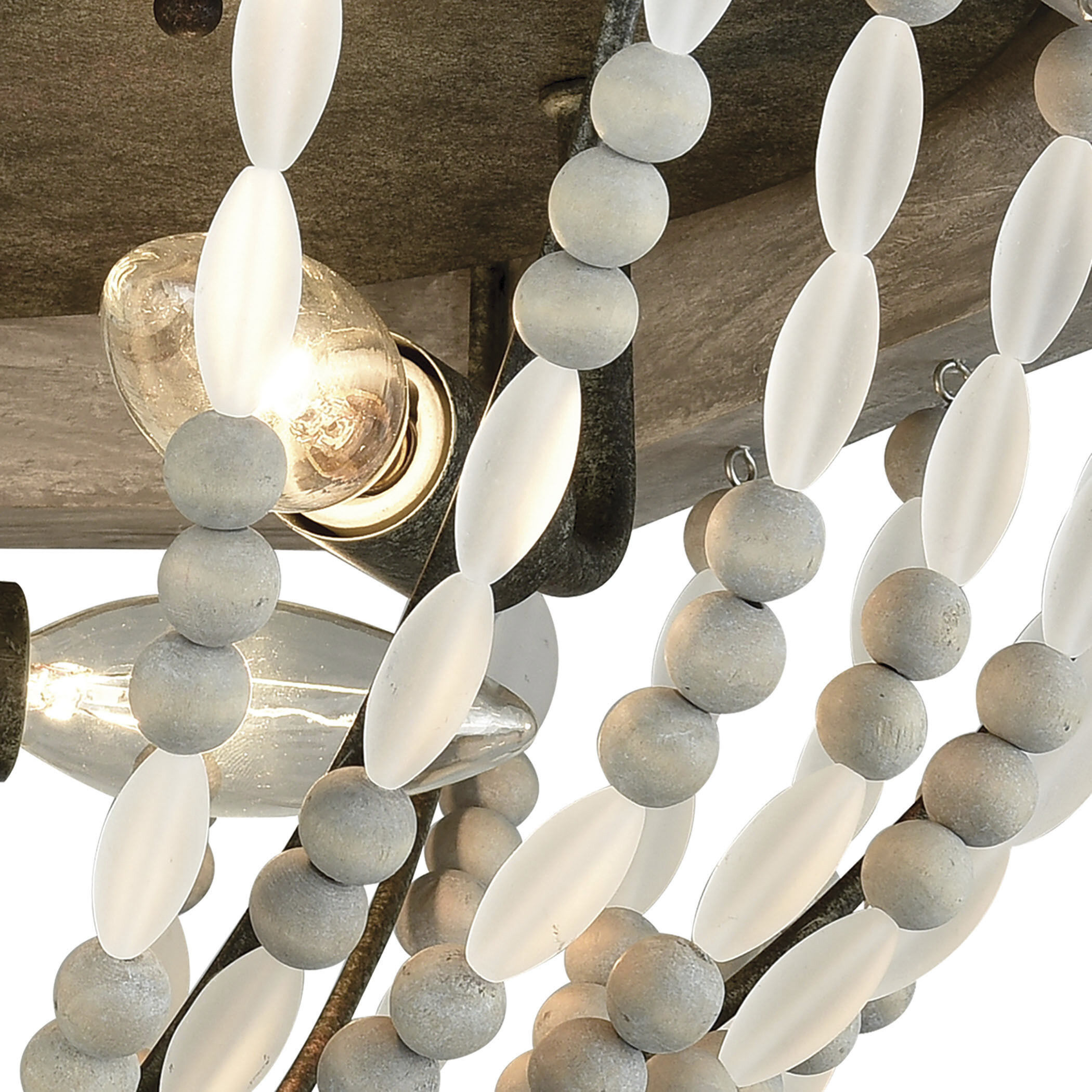 Summerton 3 Light 18 inch Graywash with White and Aged Black Flush Mount Ceiling Light