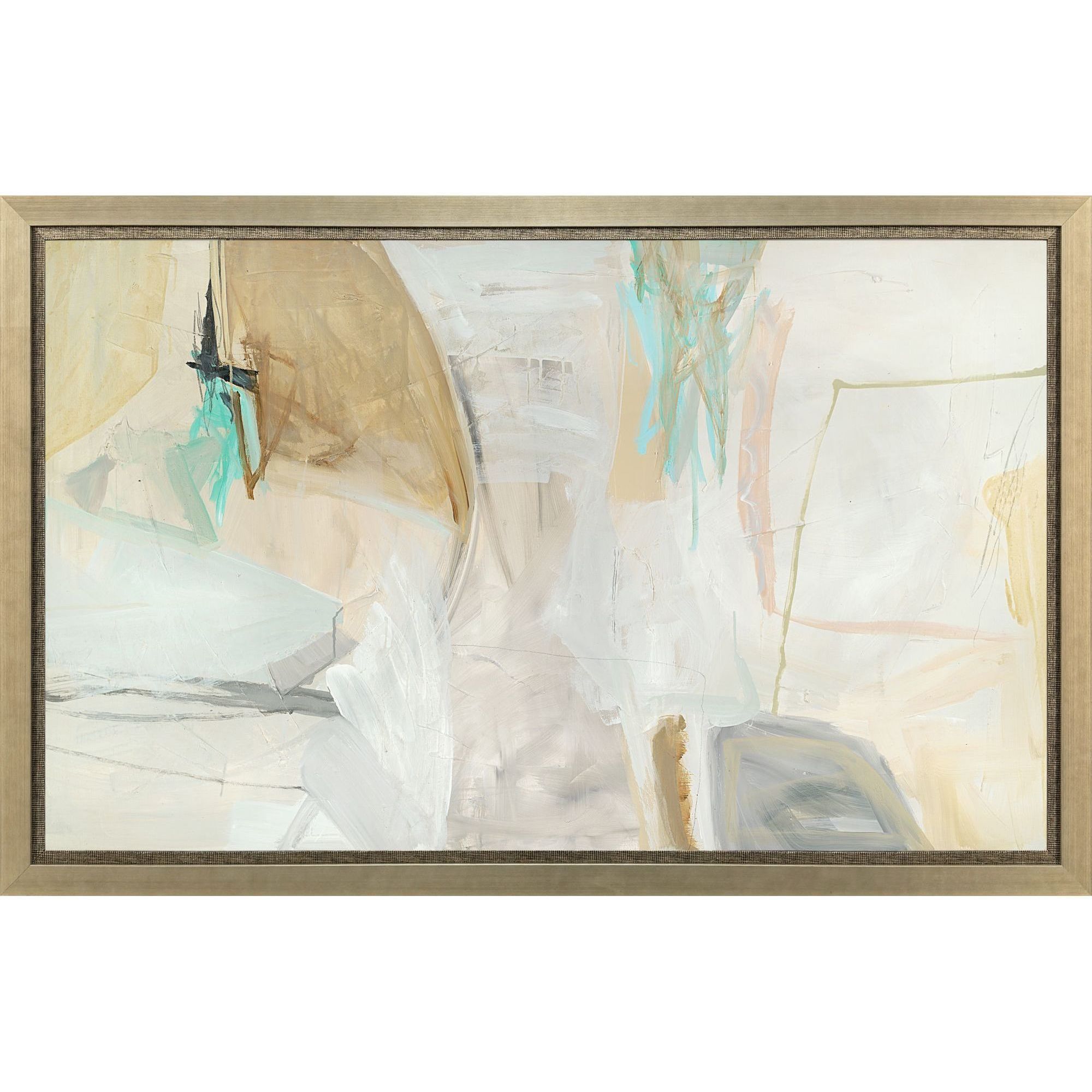 Beachcomber Gray and Brown and Turquoise and Teal Framed Art