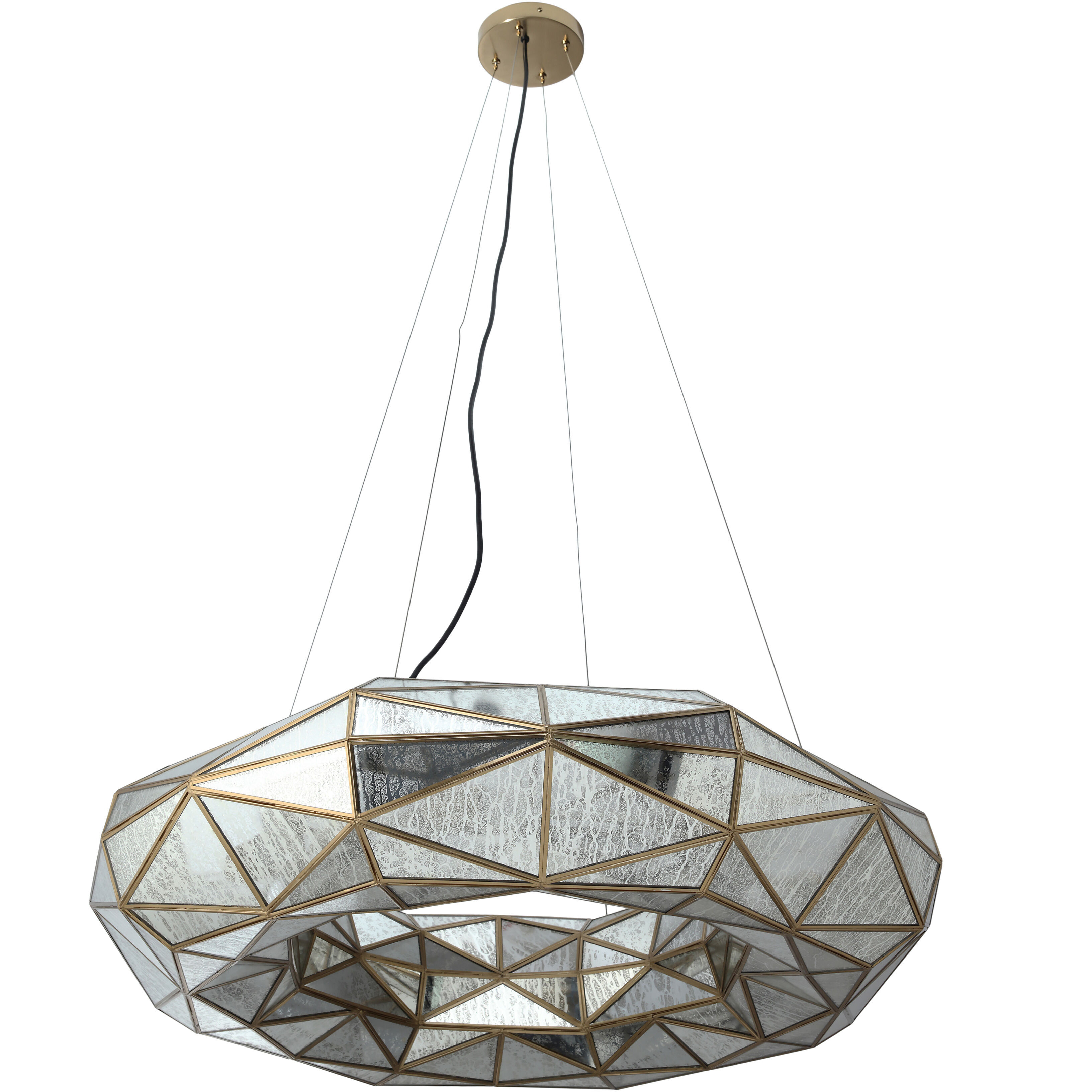 Geo-Gem 8 Light 35.5 inch Brass Antique Chandelier Ceiling Light