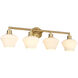 Cassini 4 Light 33 inch Aged Brass Vanity Light Wall Light