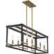 Union Estates 8 Light 40 inch Coal And Soft Brass Island Light Ceiling Light