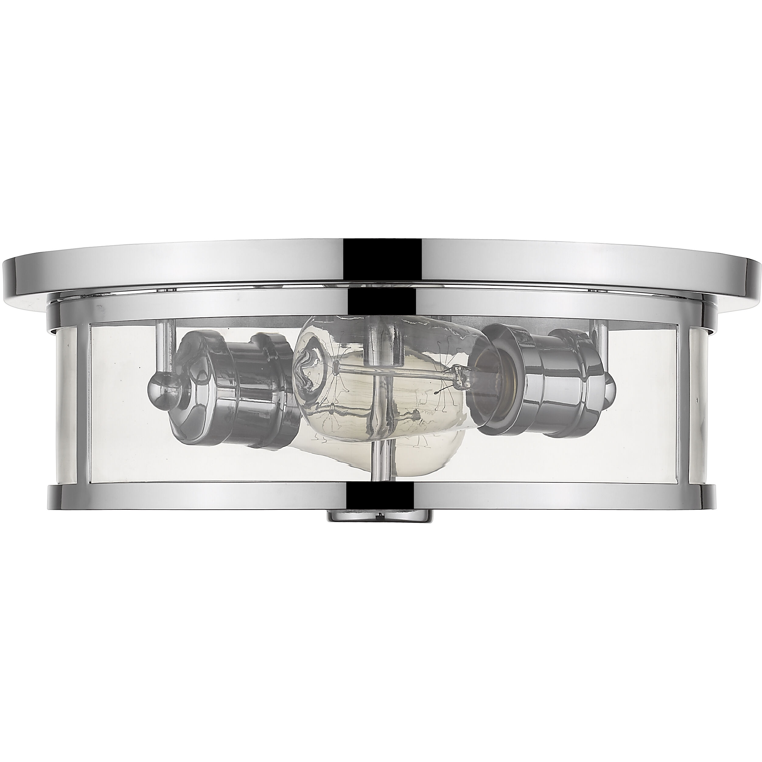 Savannah 2 Light 13.75 inch Chrome Flush Mount Ceiling Light