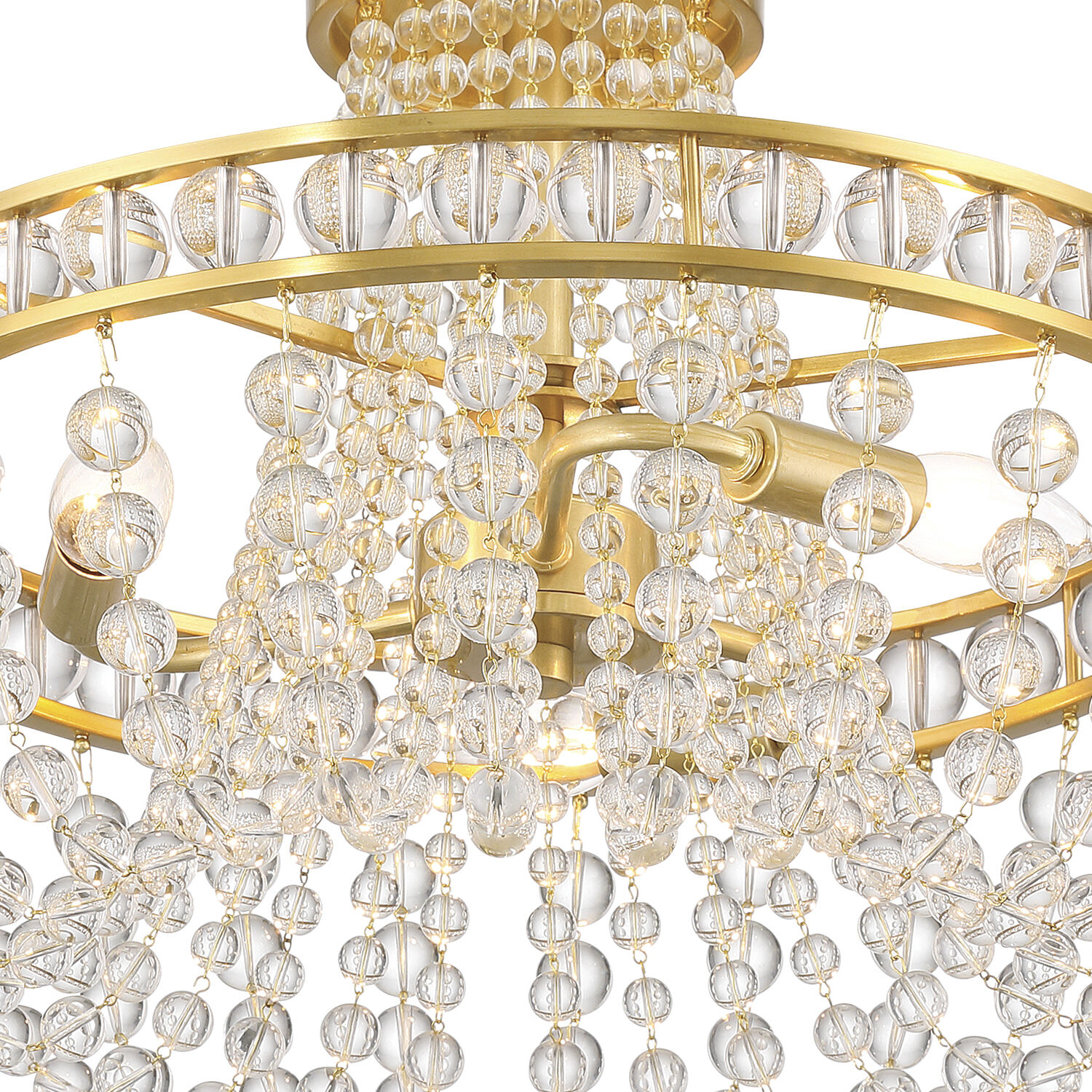 Seville 3 Light 16.5 inch Aged Brass Semi Flush Ceiling Light