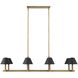 Mcgill 8 Light 52 inch Natural Brass Linear Chandelier Ceiling Light