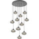 Coppa 11 Light Matte Black Chandelier Ceiling Light, Round Multi-Port