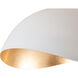 Luna Bella 92 inch 14 watt Weathered Brass Arc Floor Lamp Portable Light in White and Gold Steel