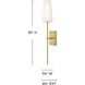 Saunders 1 Light 6.5 inch Lacquered Brass Bath Sconce Wall Light