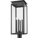 Nova 4 Light 27.5 inch Black Outdoor Post Mount Fixture in Clear Glass