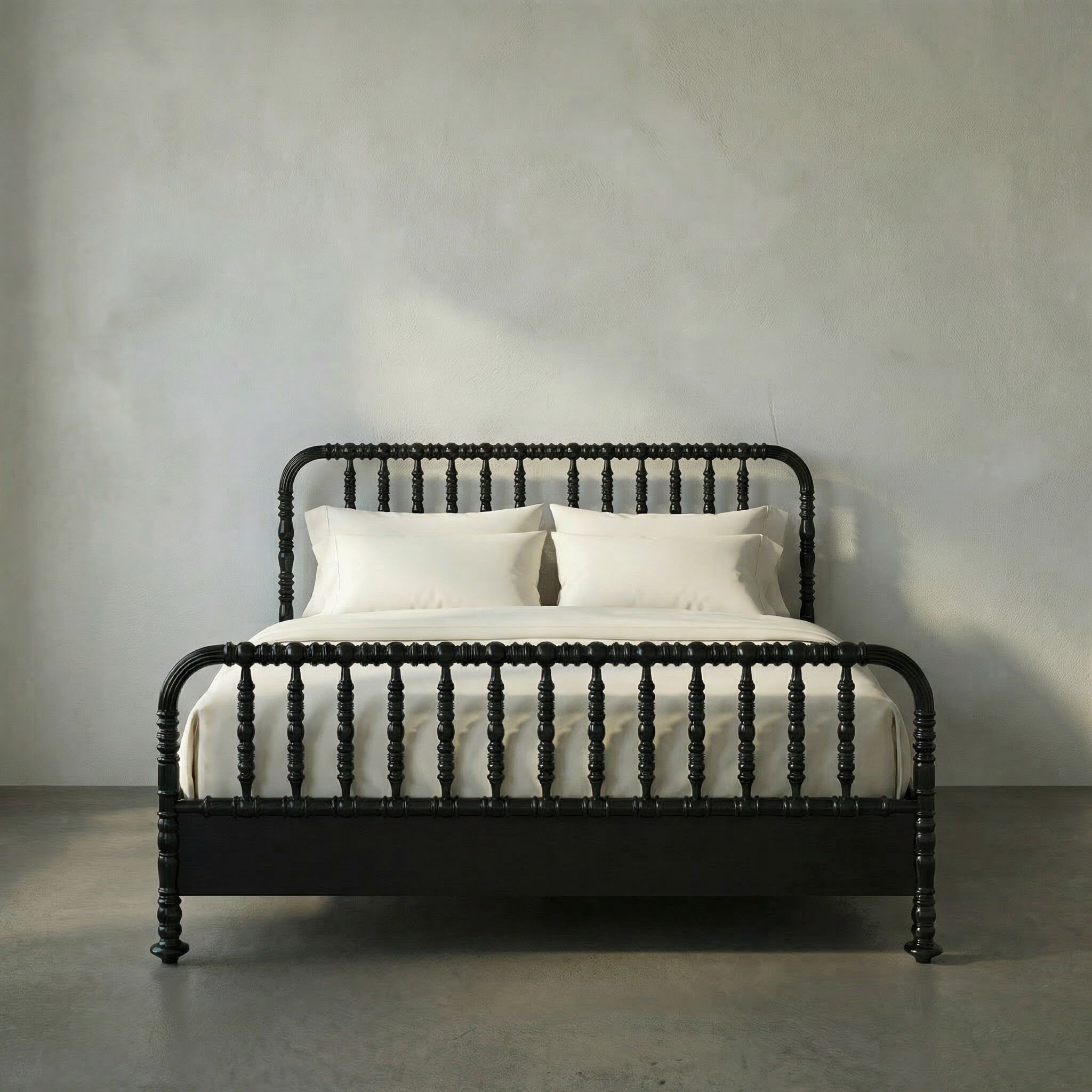 Bachelor Hand Rubbed Black Bed, Eastern King