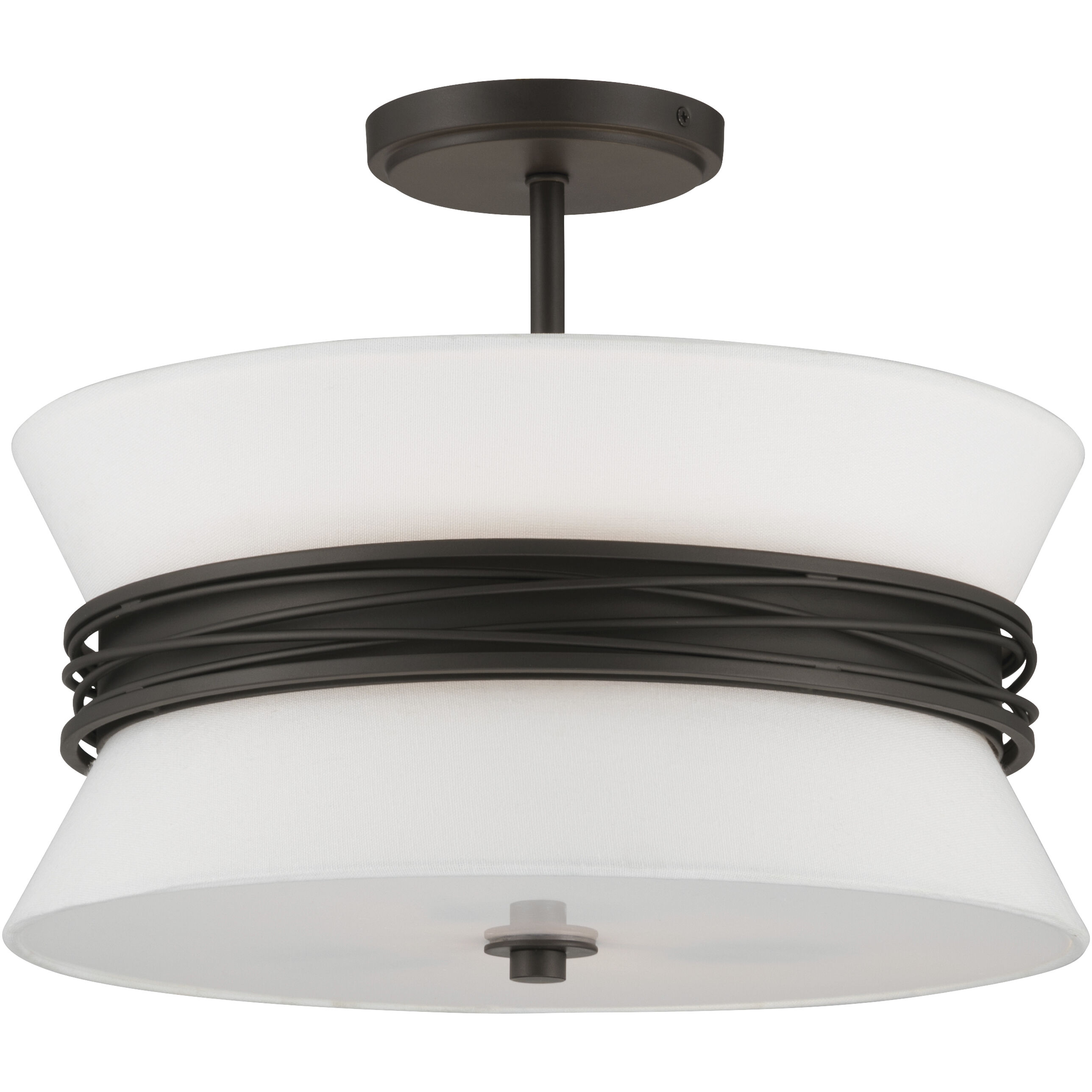 Dalvor 3 Light 15 inch Dark Bronze Semi-Flush Mount Ceiling Light