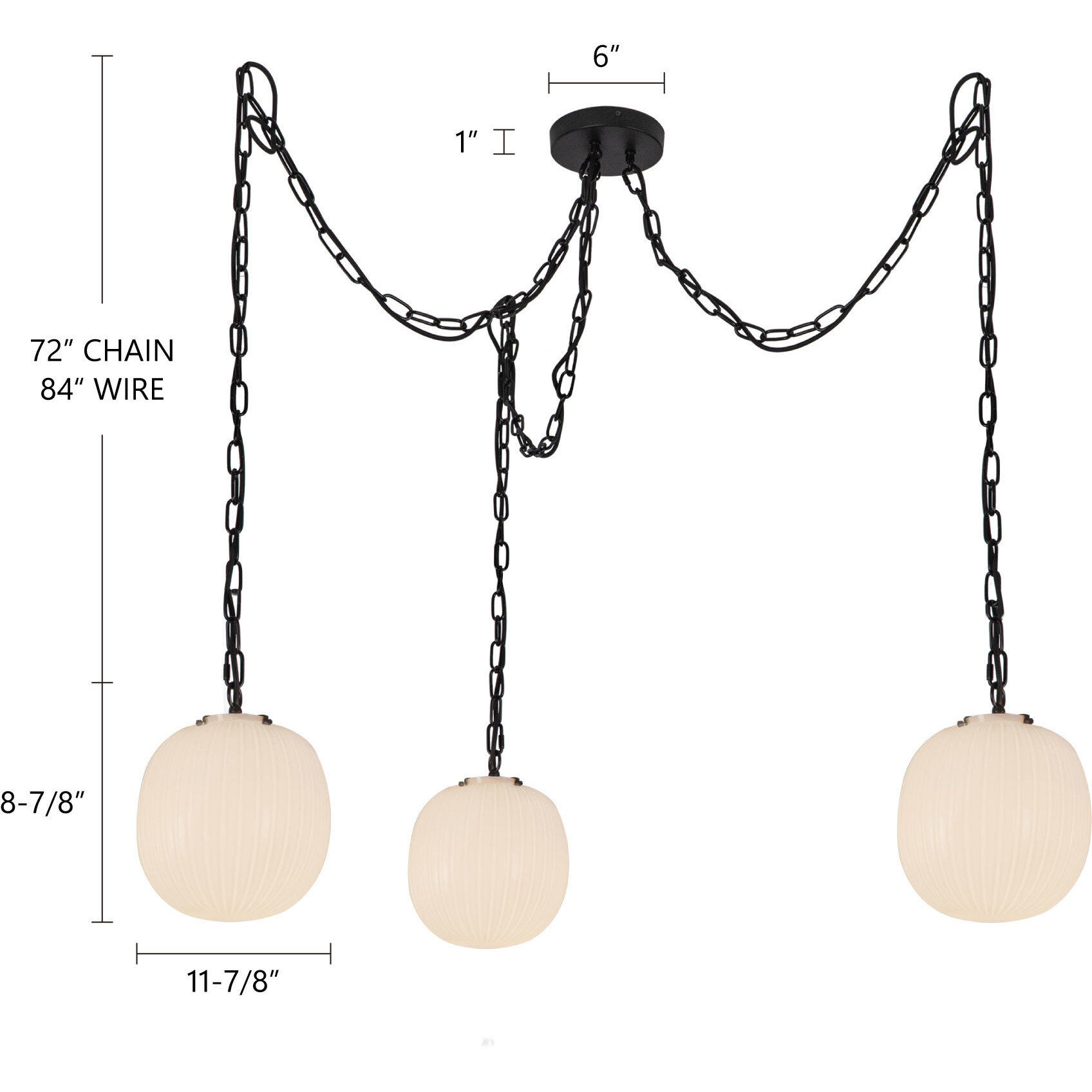 Alora Mood Cherise Multi Pendant Ceiling Light in Matte Black