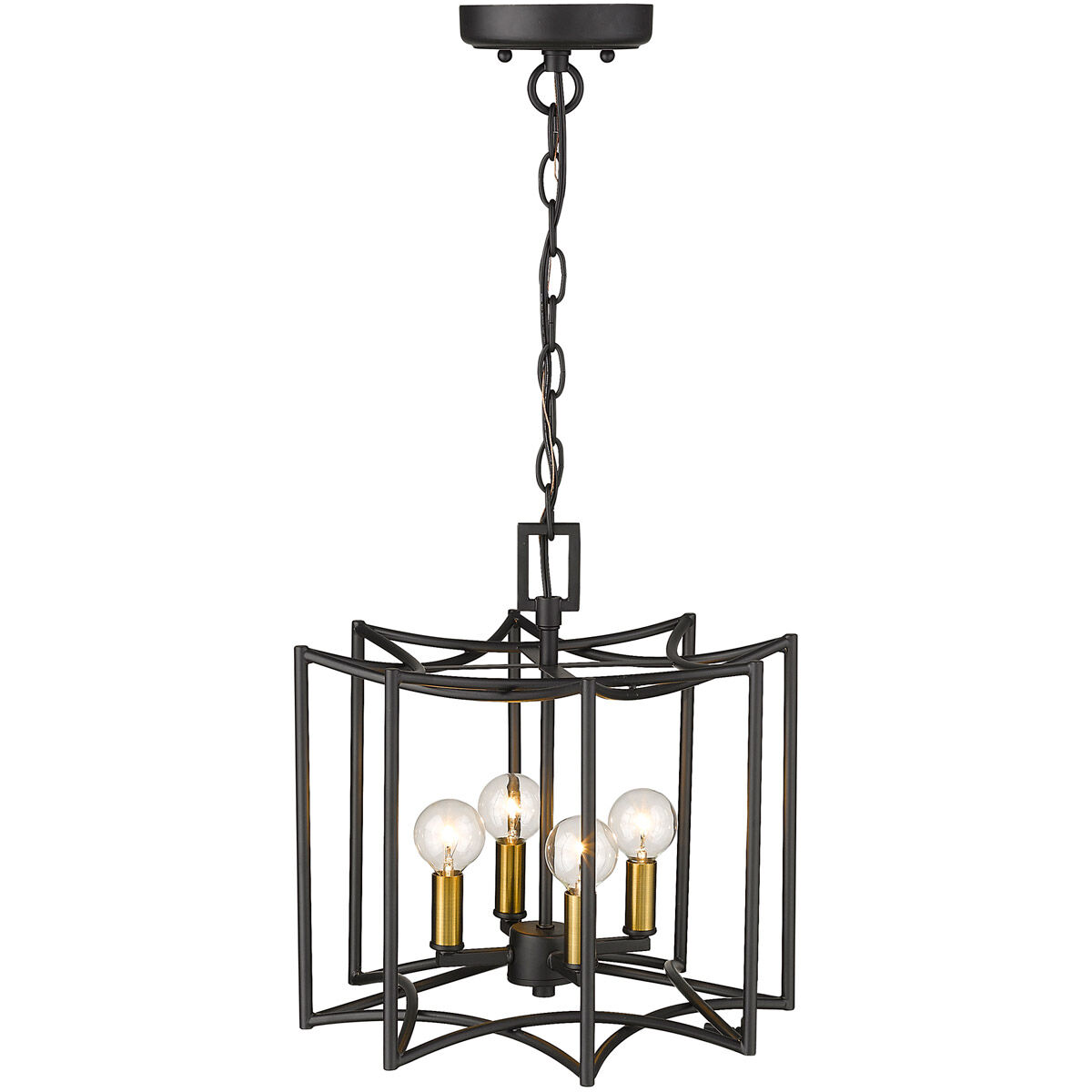 Rhian 4 Light 14 inch Matte Black Pendant Ceiling Light