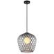 Quilted Gem 1 Light 9.88 inch Matte Black Pendant Ceiling Light in Smoke