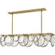 Nala LED 49.75 inch Heritage Brass Chandelier Ceiling Light, Linear & Oval