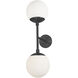 Dayana 2 Light 7.25 inch Matte Black Decorative Wall Sconce Wall Light