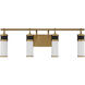 Abel LED 30 inch Black with Warm Brass Accents Bathroom Vanity Light Wall Light