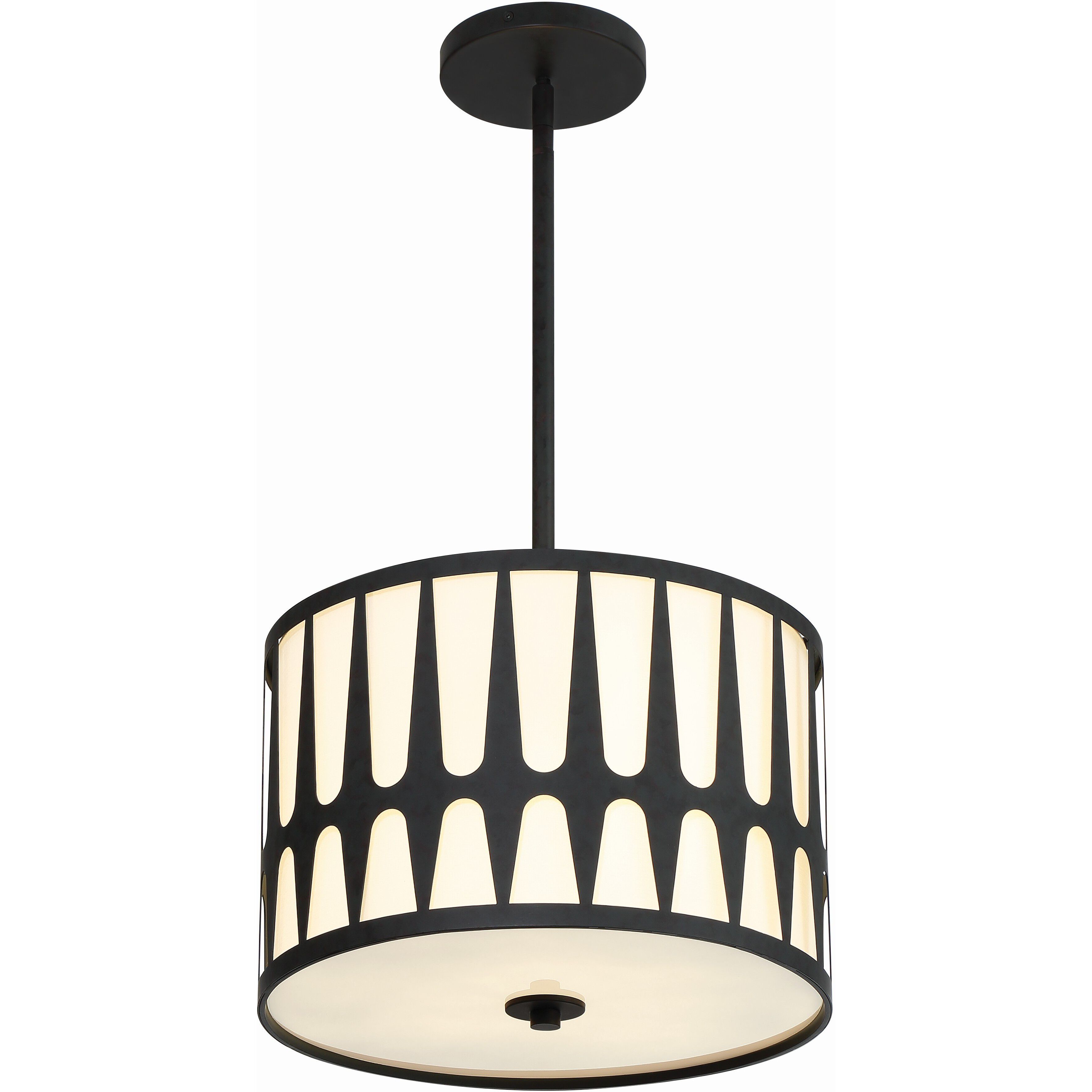 Royston 3 Light 15 inch Black Pendant Ceiling Light in Antique White